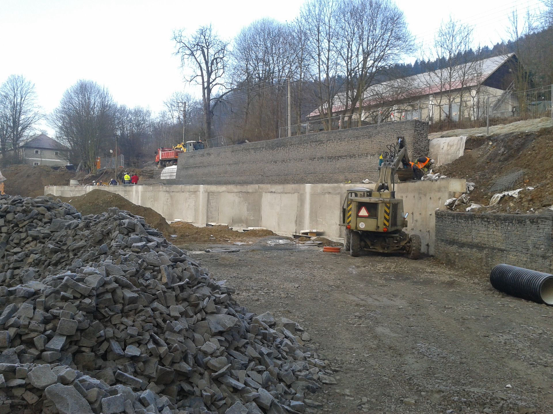 Gabiony opěrné zdi zpevnění svahů A-Construct s.r.o.